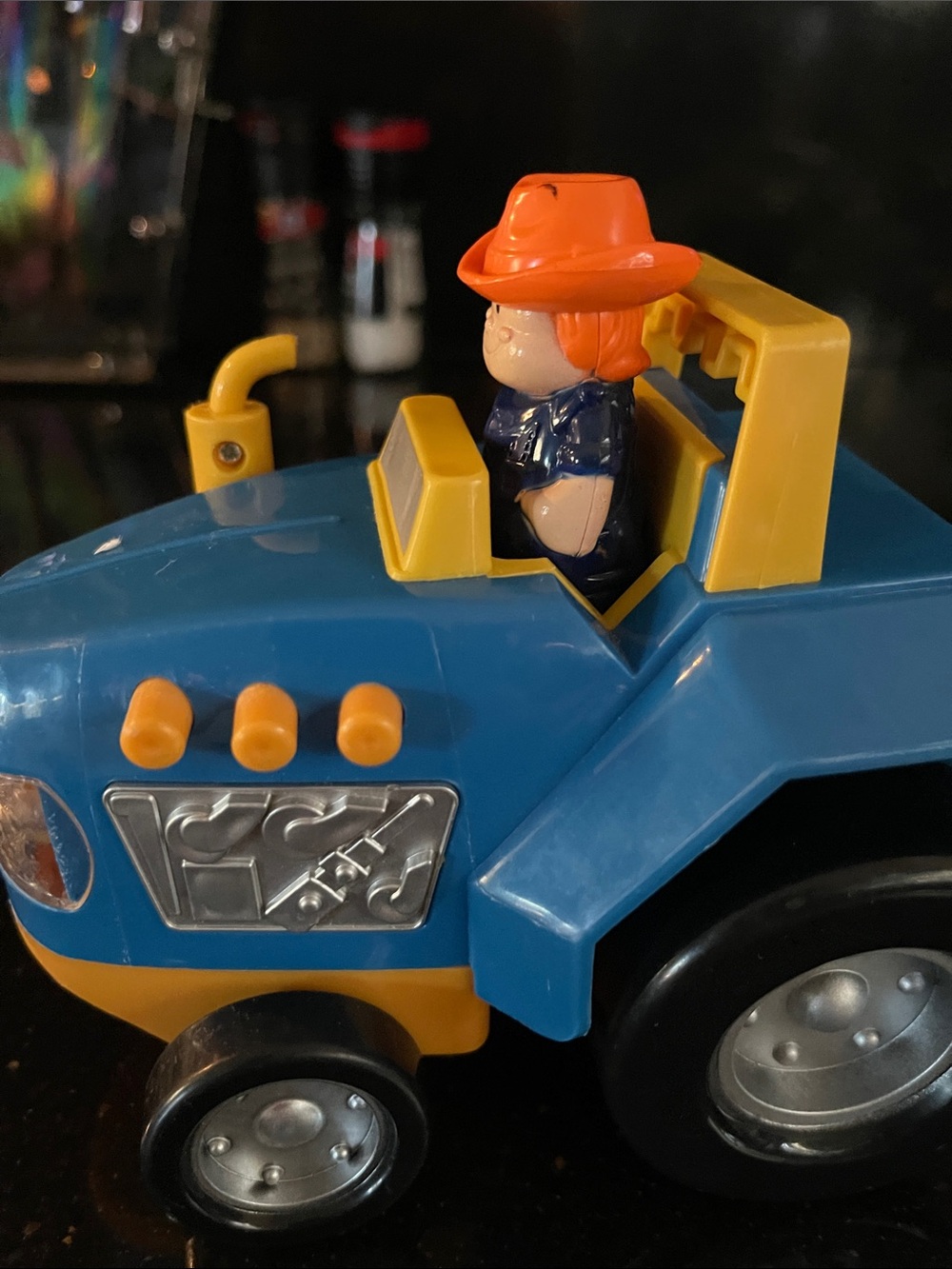 Kids Blue Toy Tractor with Orange Driver - Baytery powered
